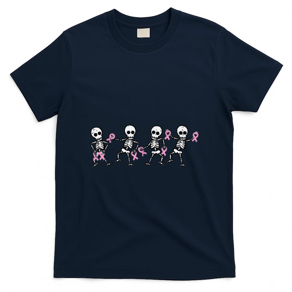Breast Cancer Skeletons Dancing Awareness Men Women Kids T-Shirt