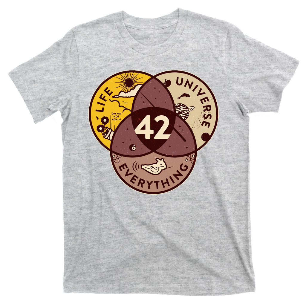 42 Answers To Life Universe Everything Hitchhikers Galaxy Guide T-Shirt