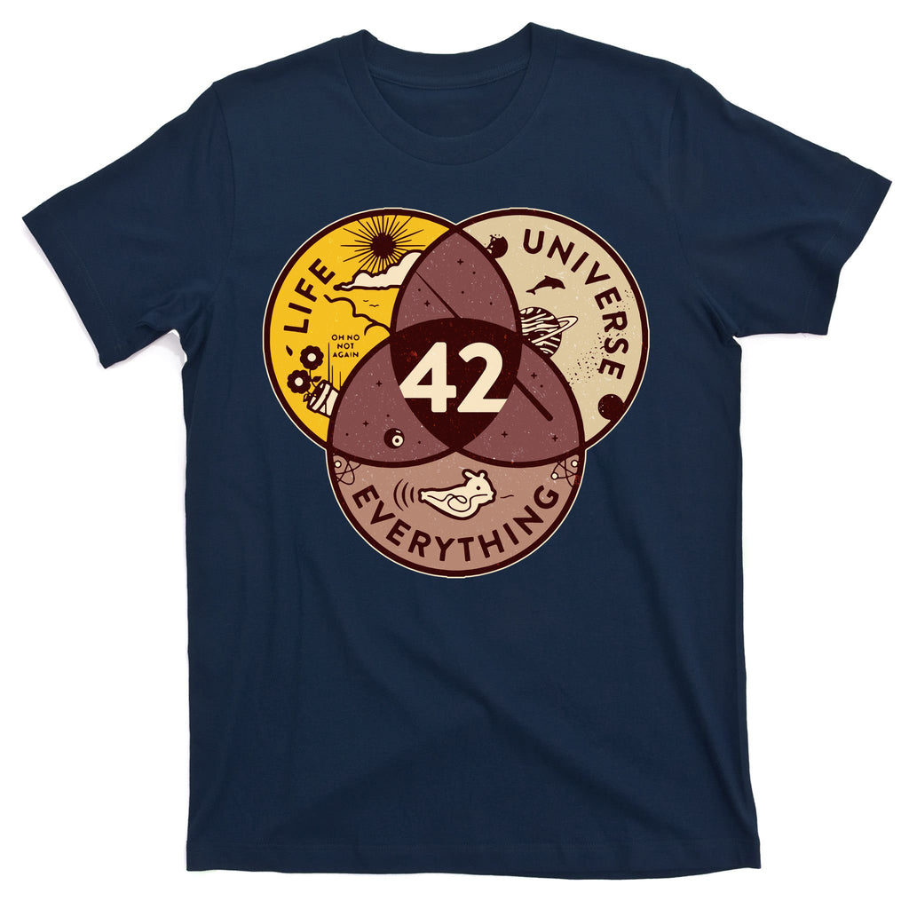 42 Answers To Life Universe Everything Hitchhikers Galaxy Guide T-Shirt