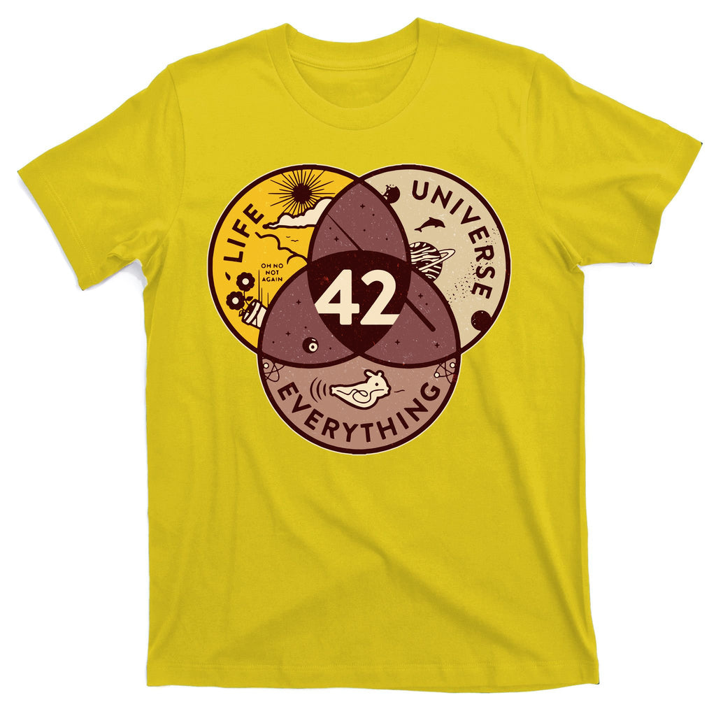 42 Answers To Life Universe Everything Hitchhikers Galaxy Guide T-Shirt