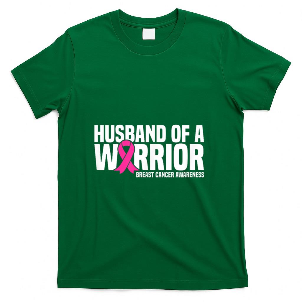 Husband of a Warrior Pink Ribbon Breast Cancer Awareness T-Shirt