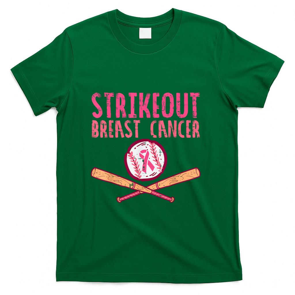 Strike Out Breast Cancer Baseball Fight Awareness Men Women T-Shirt