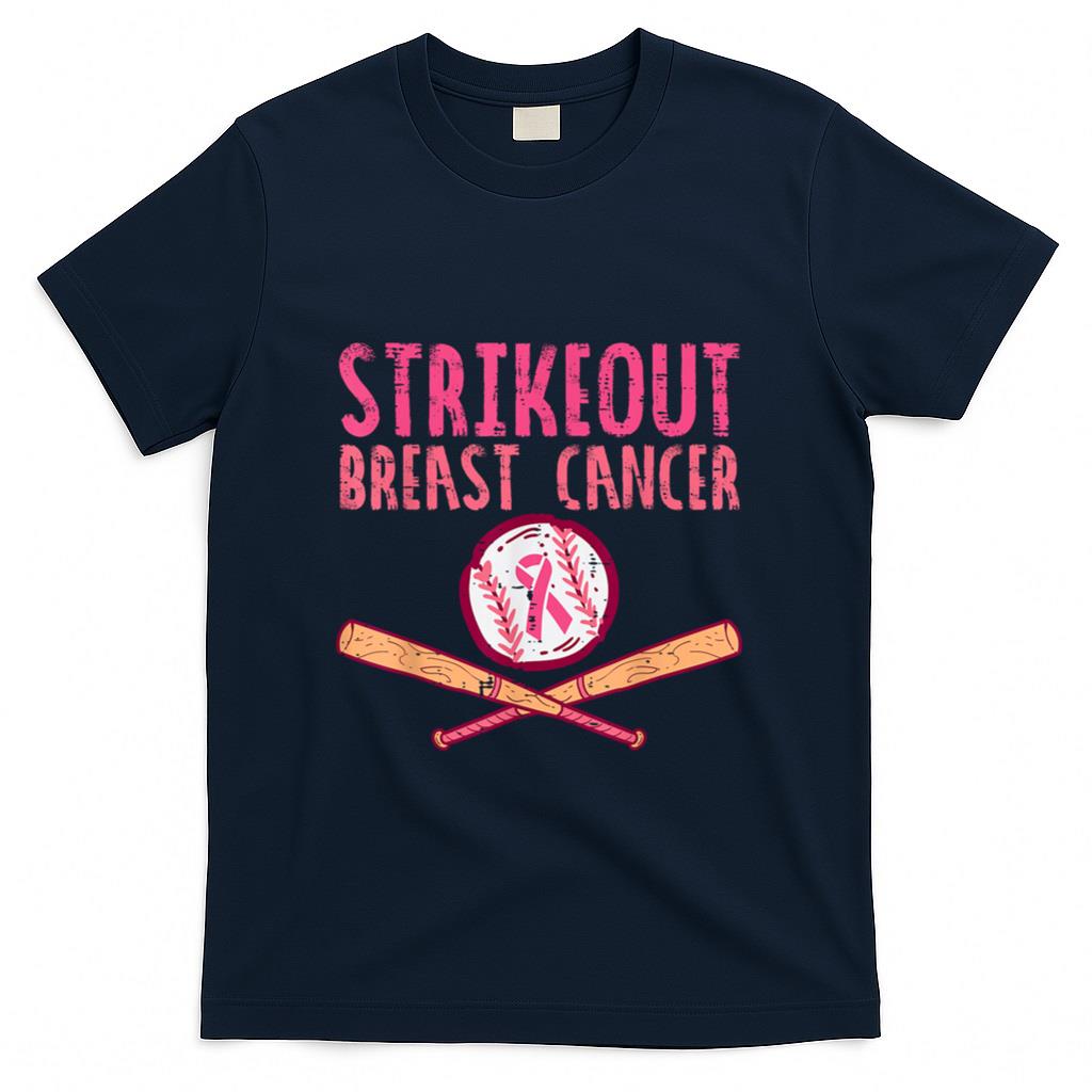 Strike Out Breast Cancer Baseball Fight Awareness Men Women T-Shirt