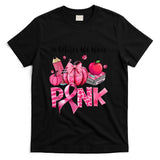 In October We Wear Pink Apple Teacher Pumpkin Breast Cancer T-Shirt