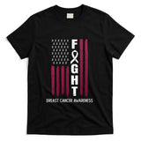 USA Pink Flag Breast Cancer Awareness Month - On Back T-Shirt
