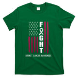 USA Pink Flag Breast Cancer Awareness Month - On Back T-Shirt