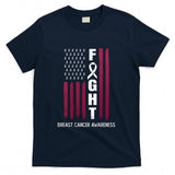 USA Pink Flag Breast Cancer Awareness Month - On Back T-Shirt