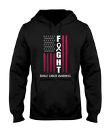 USA Pink Flag Breast Cancer Awareness Month - On Back T-Shirt