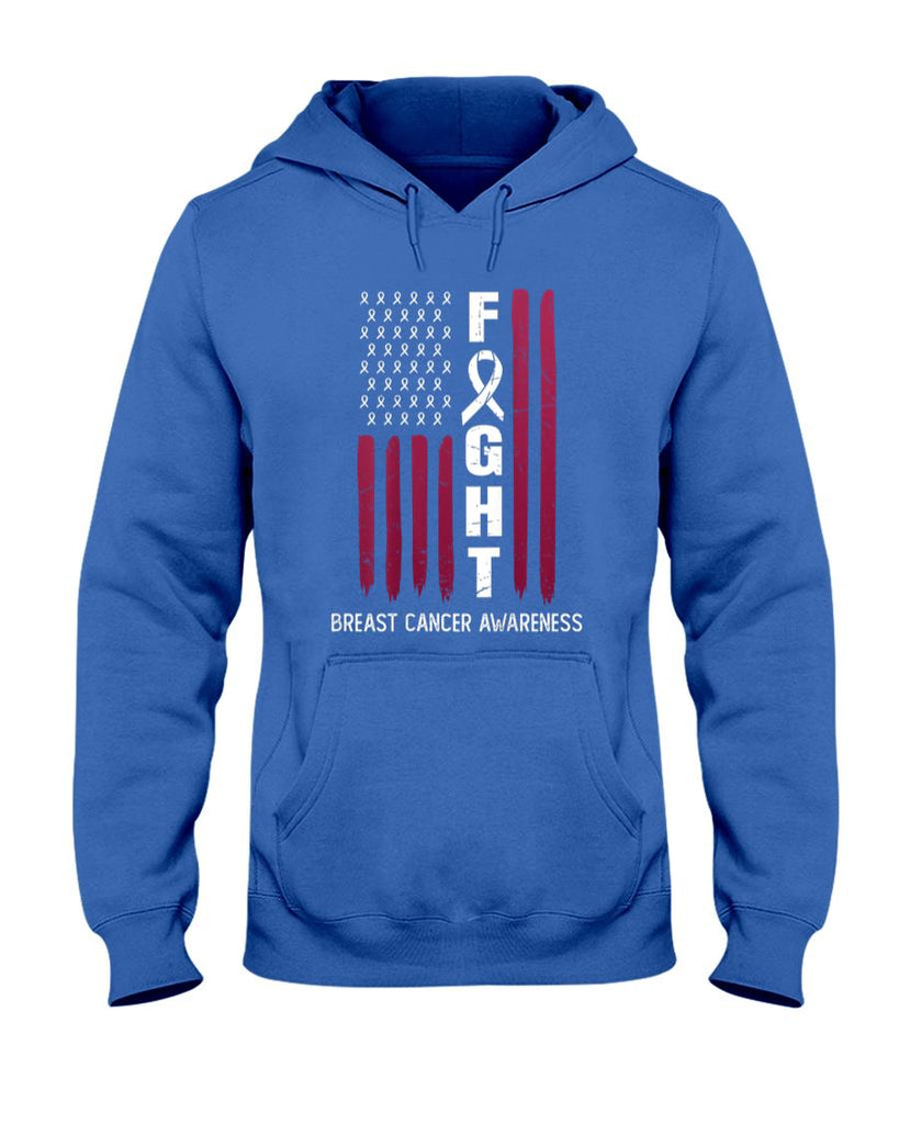 USA Pink Flag Breast Cancer Awareness Month - On Back T-Shirt