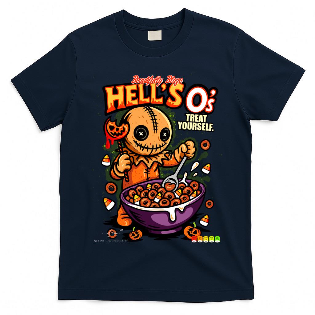 Hell’s O’s – Trick-or-Treat Horror Cereal Parody Tee T-Shirt