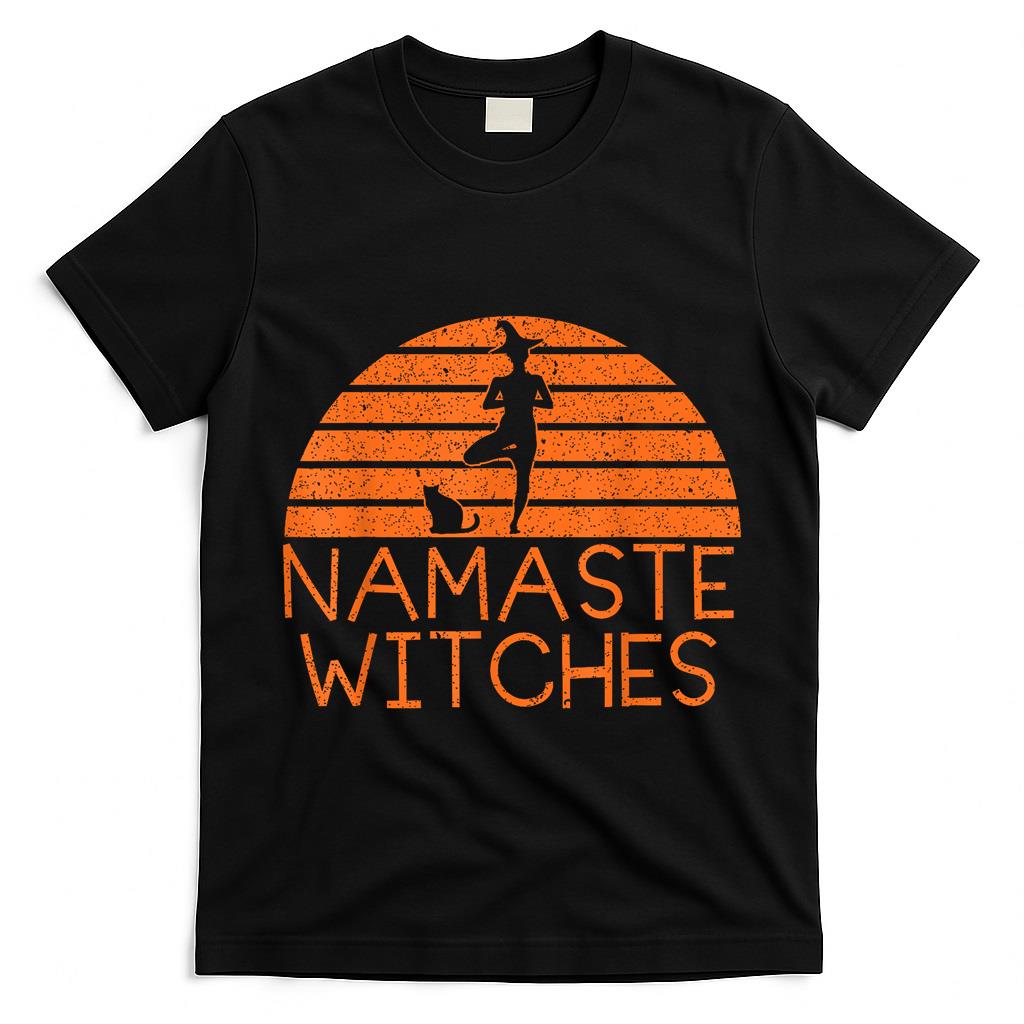 Namaste Witches Halloween Yoga Spooky Trick Or Treat T-Shirt