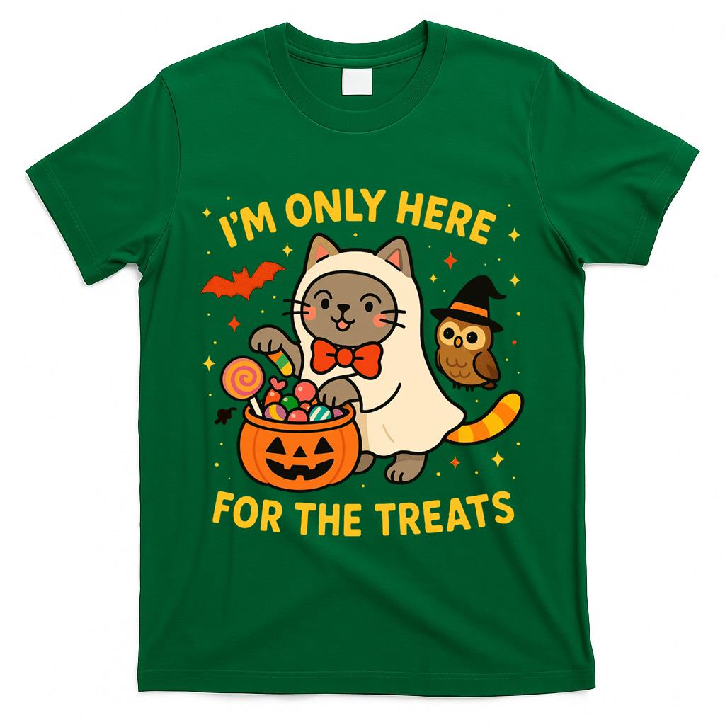 Sweet Haunting Kitty Costume with Trick or Treat Pumpkin Long Sleeve T-Shirt