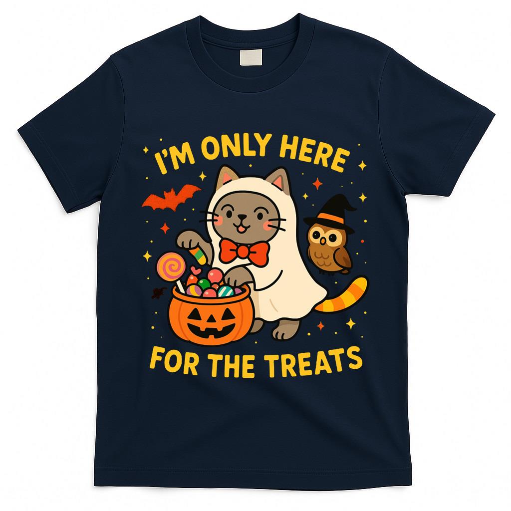 Sweet Haunting Kitty Costume with Trick or Treat Pumpkin Long Sleeve T-Shirt