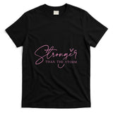 Stronger Than The Storm Pink Warrior Breast Cancer Awareness T-Shirt