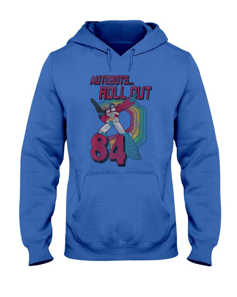 Retro Nostalgia - Transformers Autobots Retro Roll Out 84 Rainbow Stripe T-Shirt