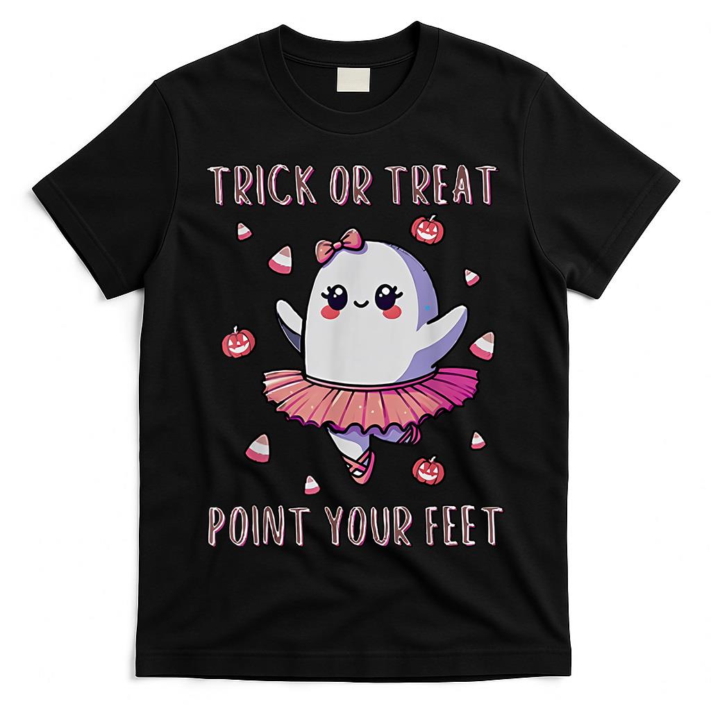 Trick Or Treat Point Your Feet Halloween Ghost Dance Teacher T-Shirt