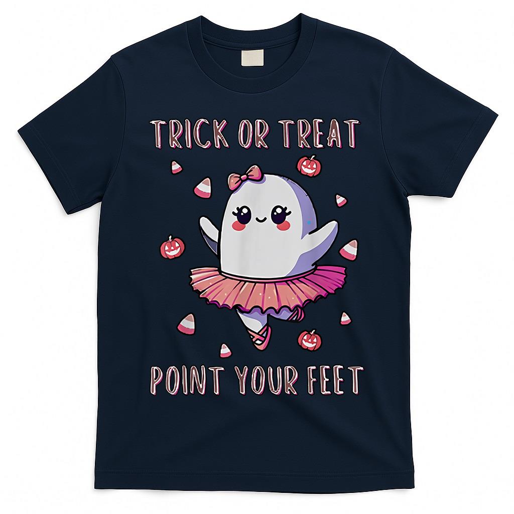 Trick Or Treat Point Your Feet Halloween Ghost Dance Teacher T-Shirt