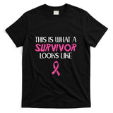 Breast Cancer What Survivor Look Like Awareness Ribbon Women T-Shirt