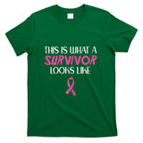 Breast Cancer What Survivor Look Like Awareness Ribbon Women T-Shirt