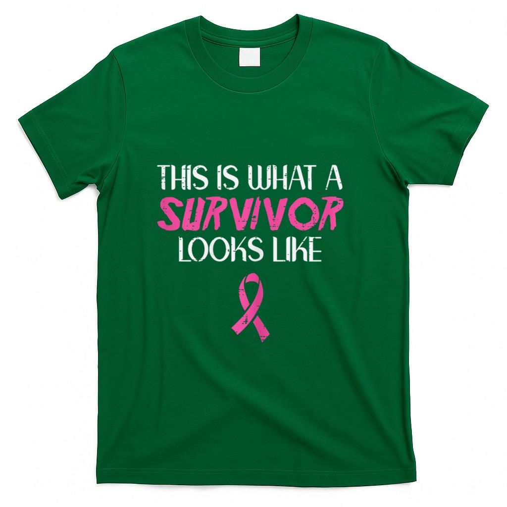 Breast Cancer What Survivor Look Like Awareness Ribbon Women T-Shirt