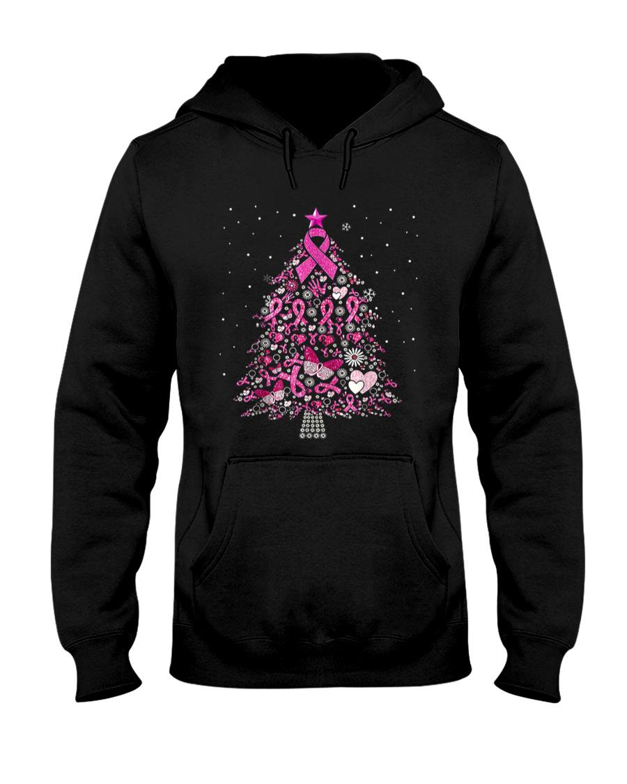 Breast Cancer Christmas Tree Snowflakes Ornament Decoration T-Shirt