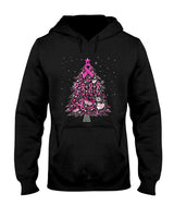 Breast Cancer Christmas Tree Snowflakes Ornament Decoration T-Shirt