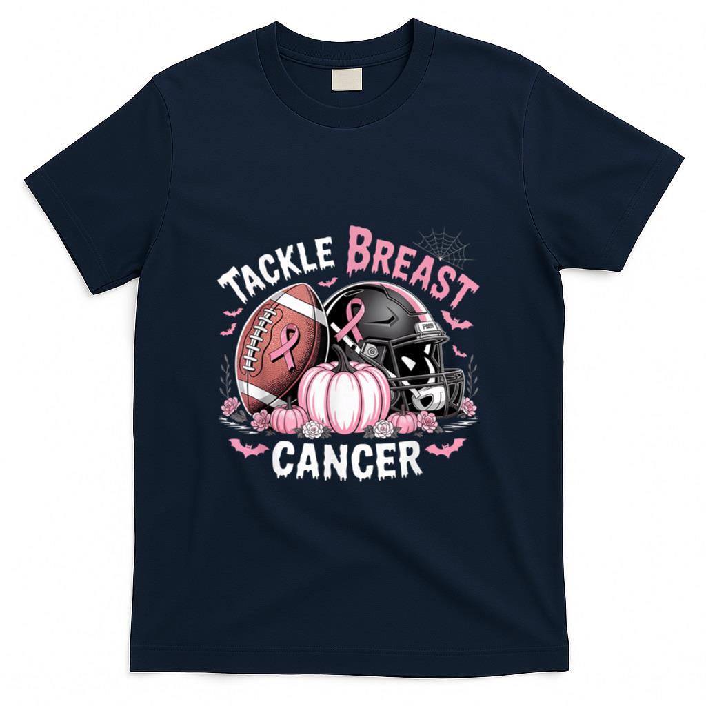 Tackle Breast Cancer Football Breast Cancer Awareness Month T-Shirt