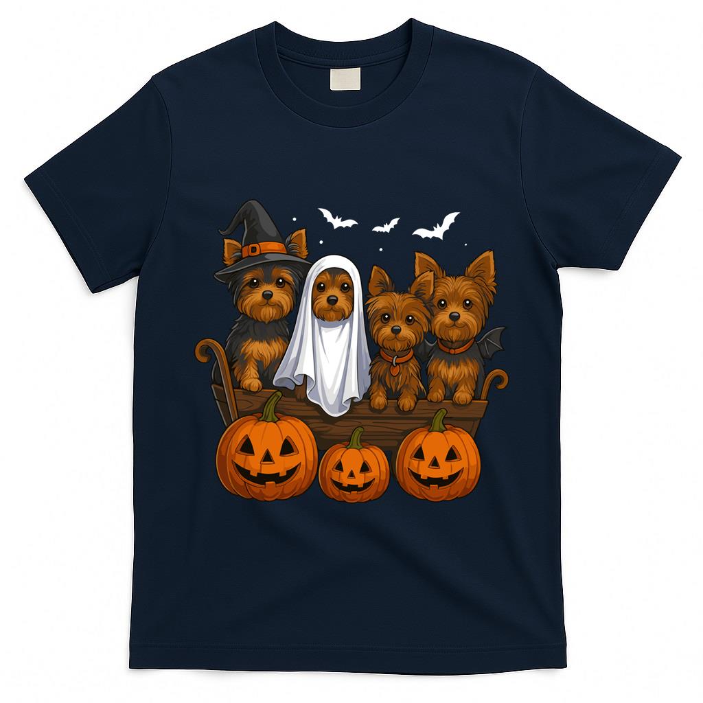 Yorkie Halloween Funny Yorkshire Terrier Dog Trick or Treat Long Sleeve T-Shirt