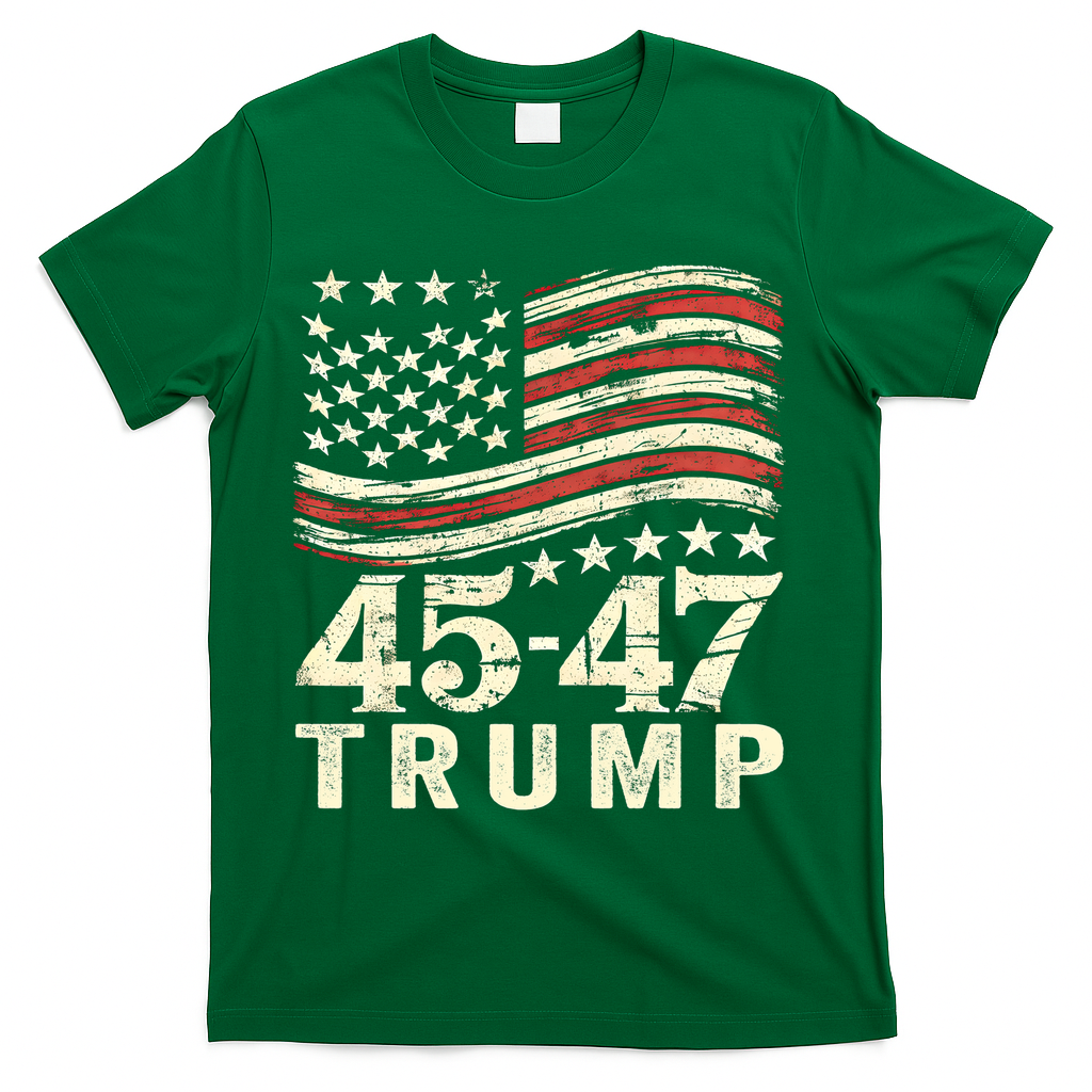 45 47 Usa Flag Trump Inauguration Day 2025 T-Shirt - Green