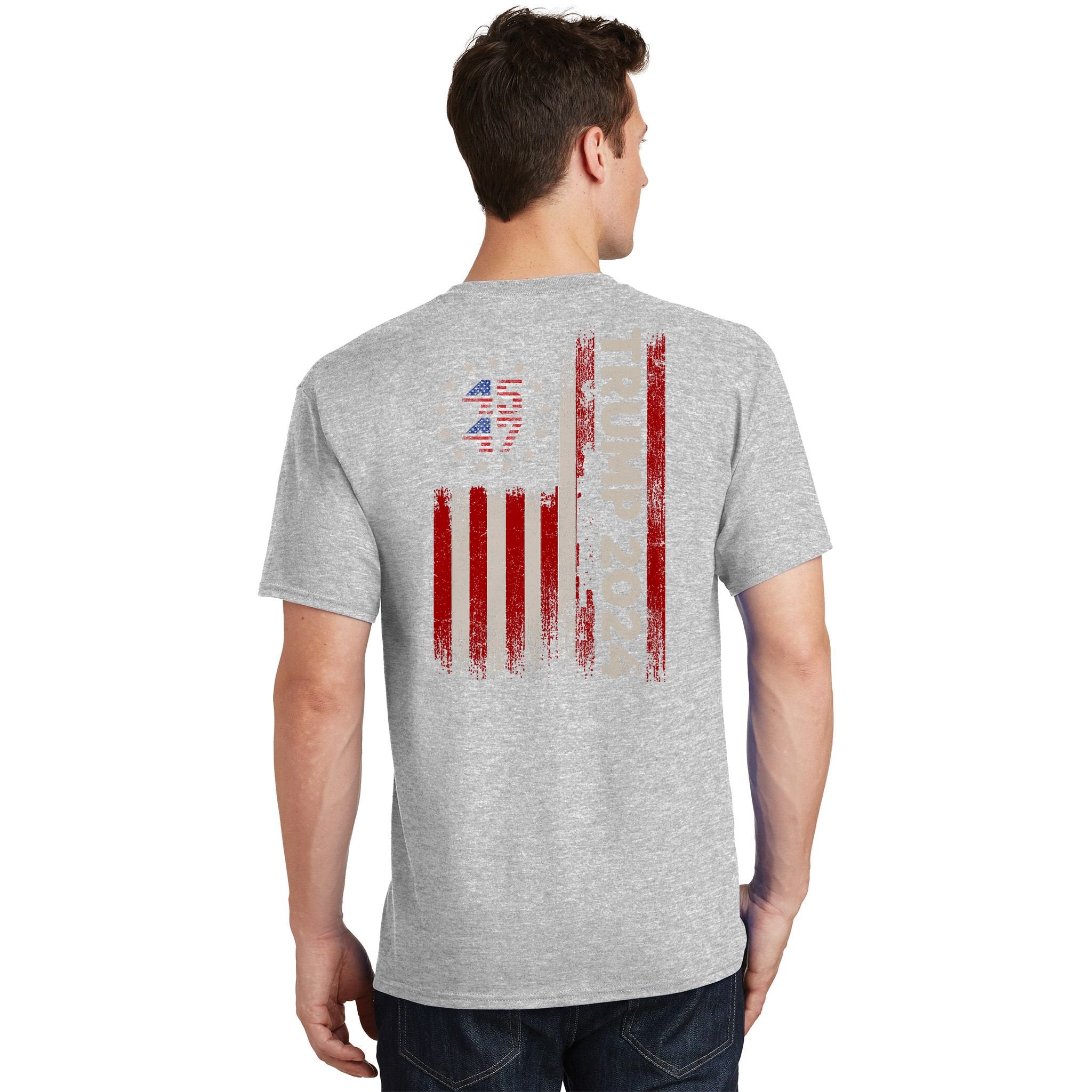 45 47 Trump 2024 American Flag Front And Back T-Shirt