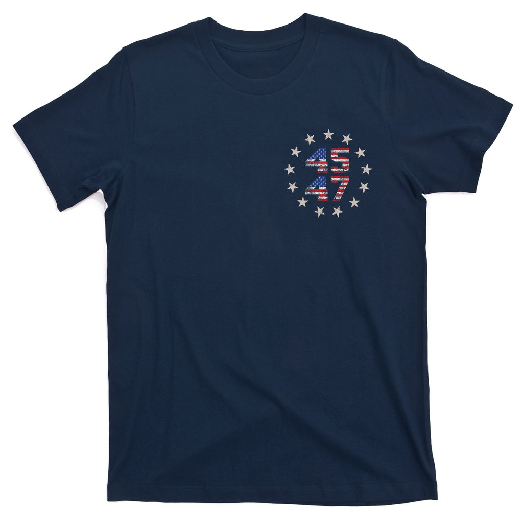 45 47 Trump 2024 American Flag Front And Back T-Shirt