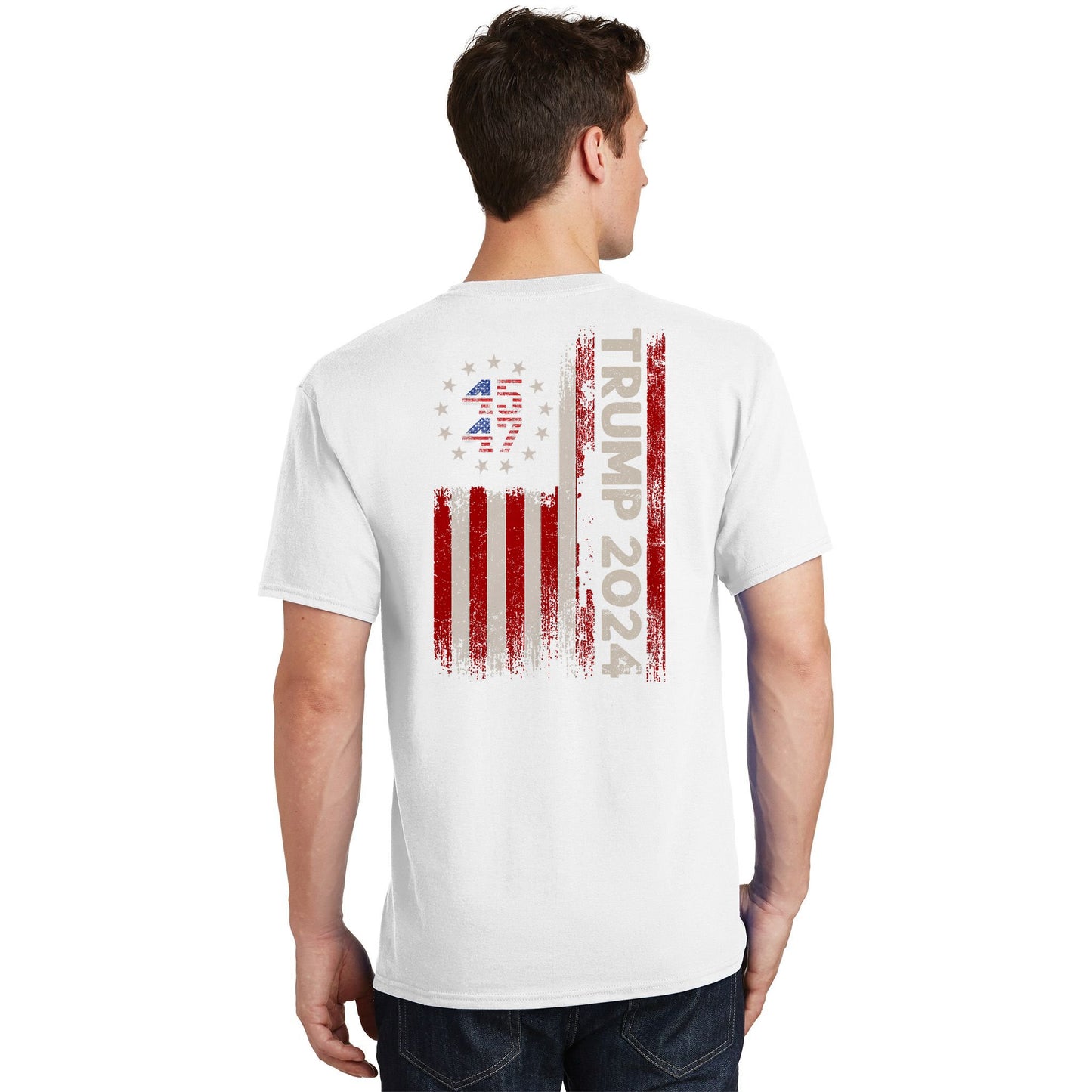 45 47 Trump 2024 American Flag Front And Back T-Shirt