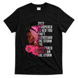 Im The Storm Black Women Breast Cancer Survivor Pink Ribbon T-Shirt_2