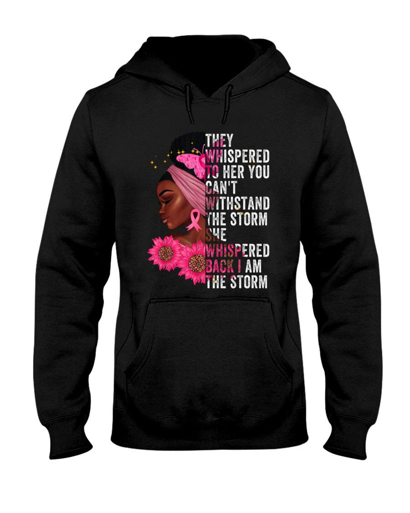Im The Storm Black Women Breast Cancer Survivor Pink Ribbon T-Shirt_2