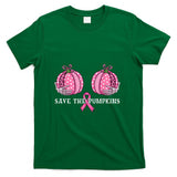 Funny Save The Pumpkins Breast Cancer Awareness Pink Ribbon T-Shirt