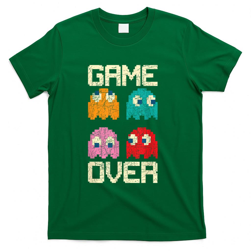 Retro Nostalgia - Vintage Game Over 80s Nostalgia Retro Arcade Ghost Old Gamer T-Shirt