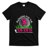Breast Cancer Awareness Swinging For the Ta Tas Funny Golf T-Shirt