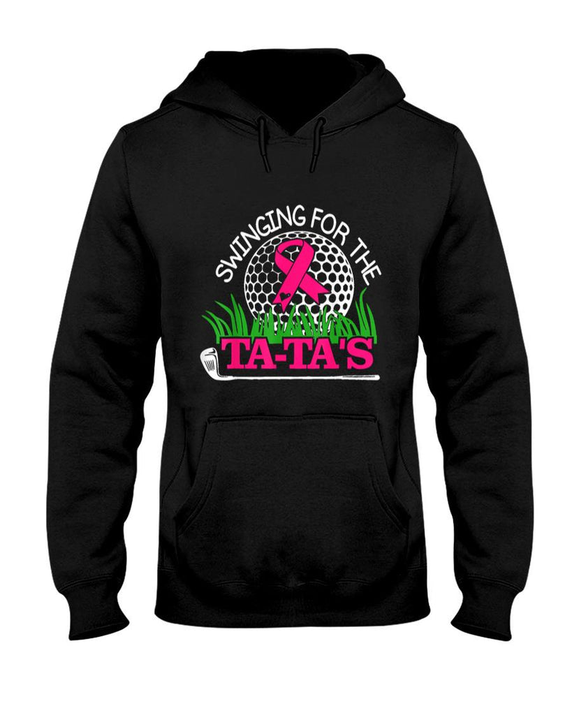 Breast Cancer Awareness Swinging For the Ta Tas Funny Golf T-Shirt