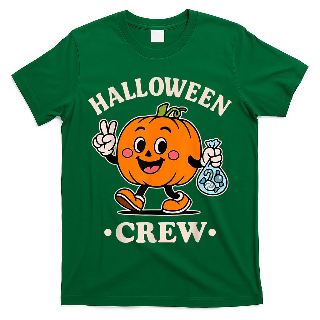 Halloween Crew Retro Pumpkin Trick or Treat T-Shirt