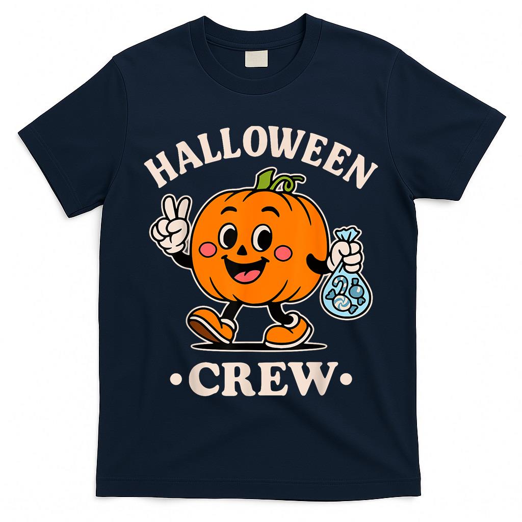 Halloween Crew Retro Pumpkin Trick or Treat T-Shirt