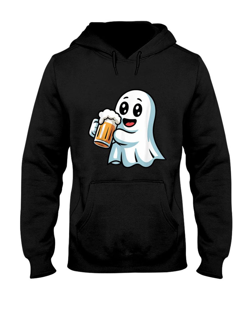 Halloween Boo Ghost Drinking Beer Kids Boys Trick or Treat T-Shirt