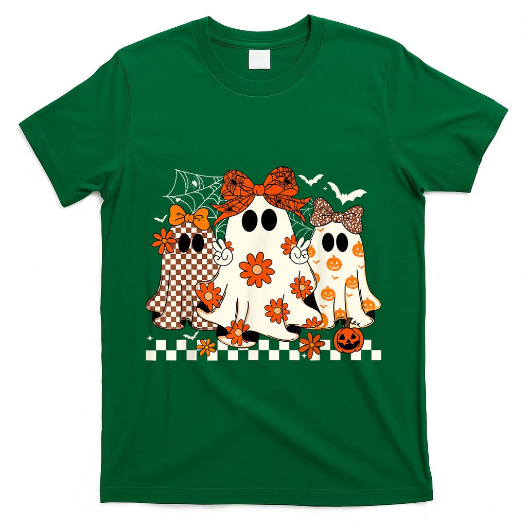Spooky Season Halloween Flower Funny Ghost Trick Or Treat T-Shirt