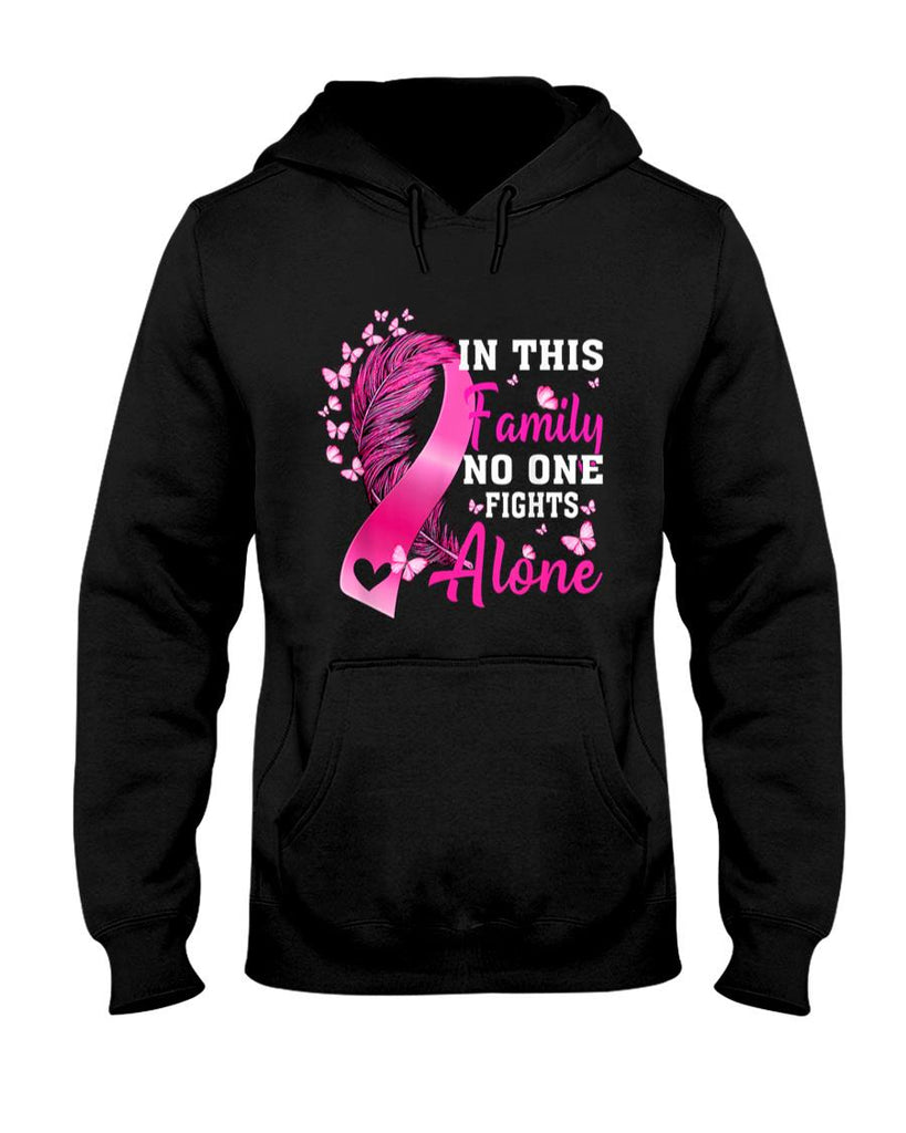 In This Family No One Fight Alone Breast Cancer Awareness T-Shirt