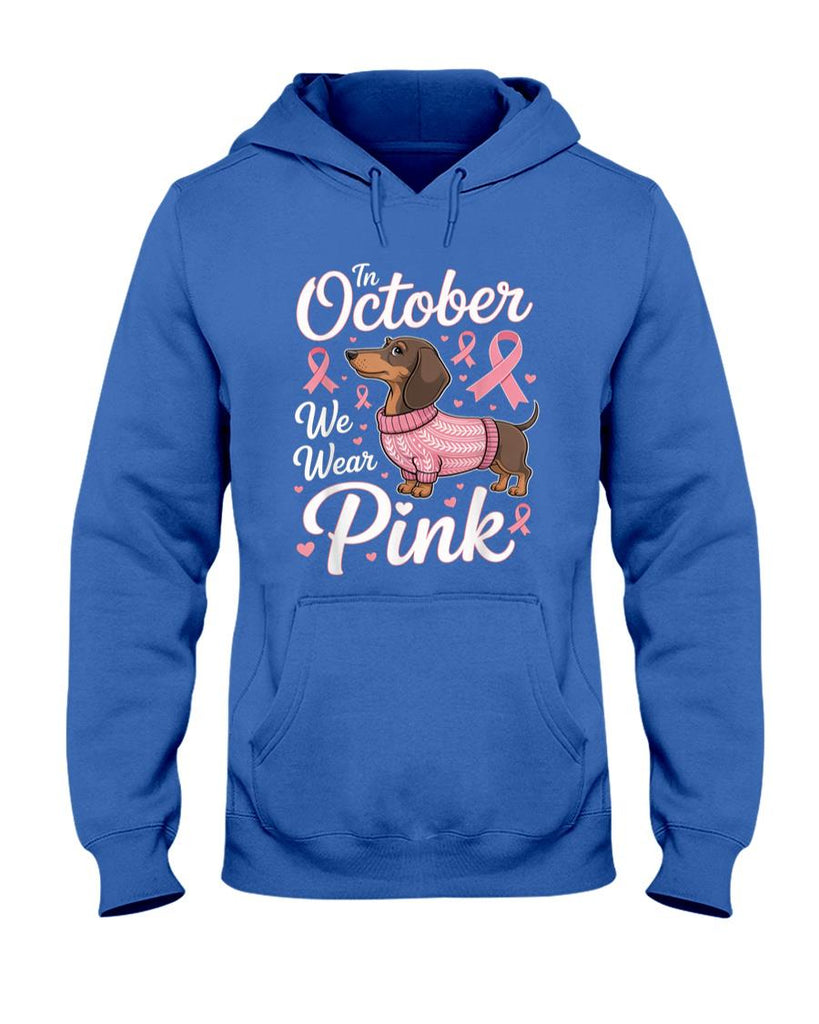 Dachshund Breast Cancer Awareness in October We Wear Pink T-Shirt
