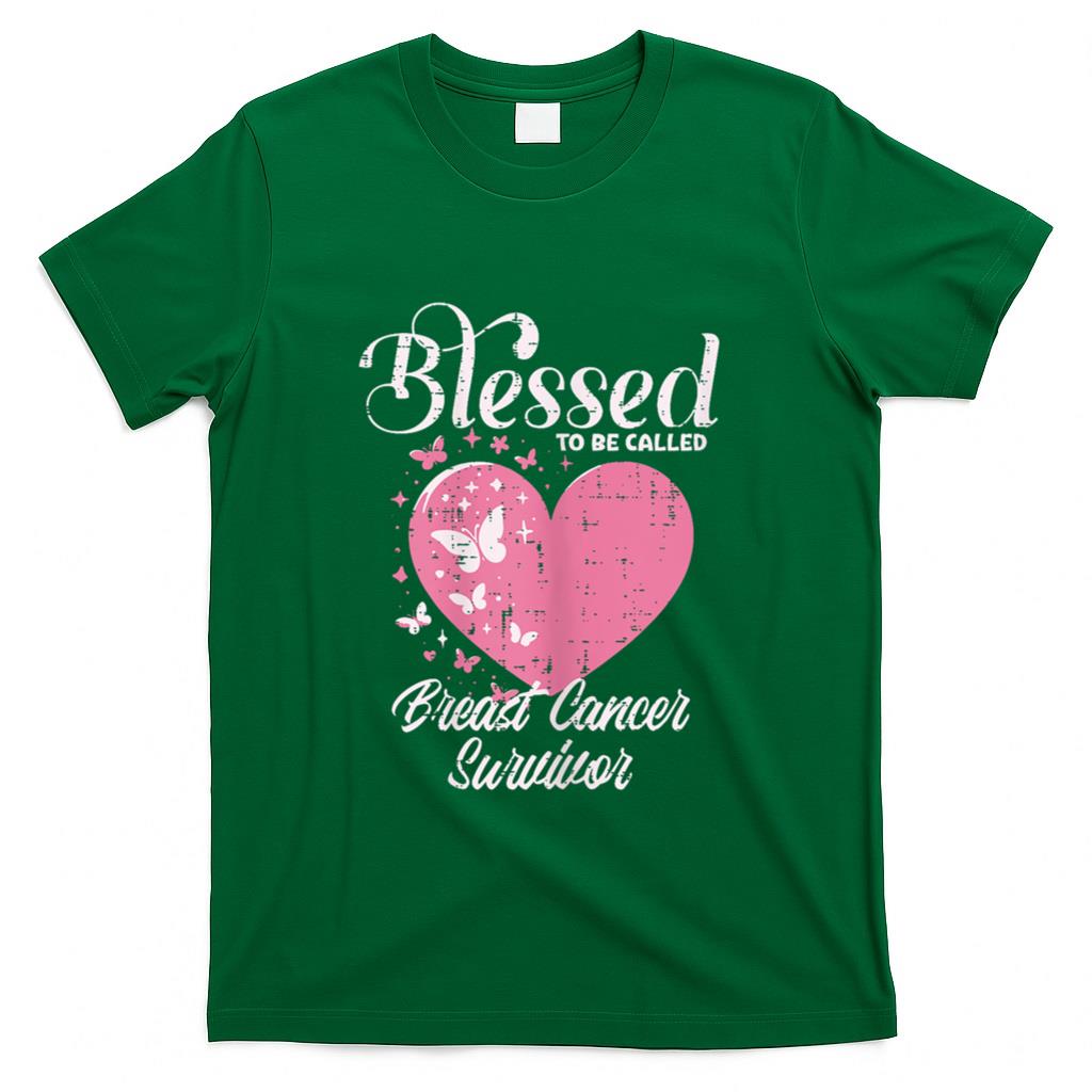 Blessed Breast Cancer Survivor Awareness Christian Women T-Shirt