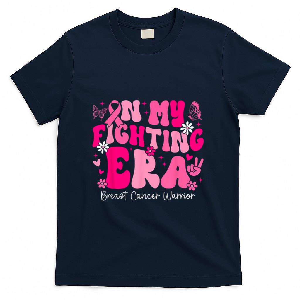In My Fighting Era Breast Cancer Awareness Warrior Groovy T-Shirt