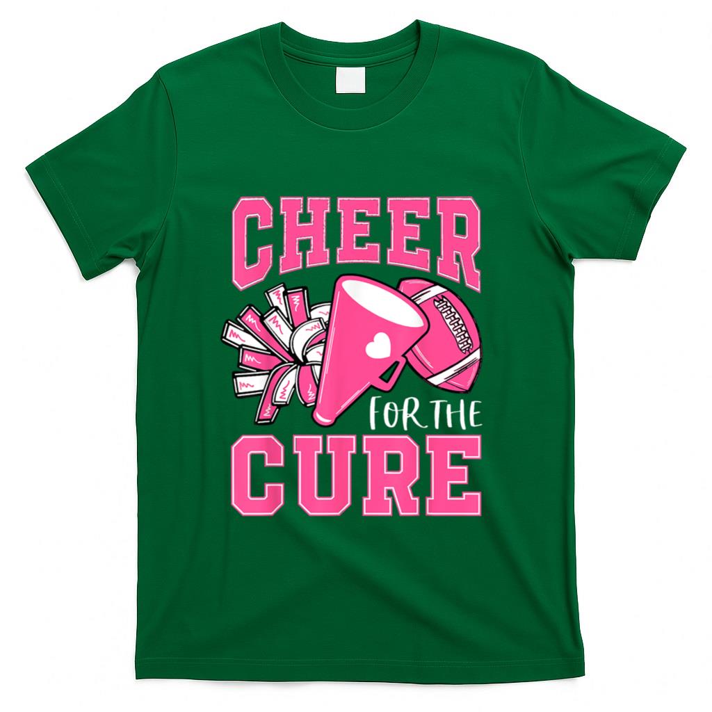 Cheer For The Cure Breast Cancer Awareness Cheerleader Funny T-Shirt