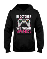 In October We Wear Pink Breast Cancer Gaming Kids Boys Youth T-Shirt