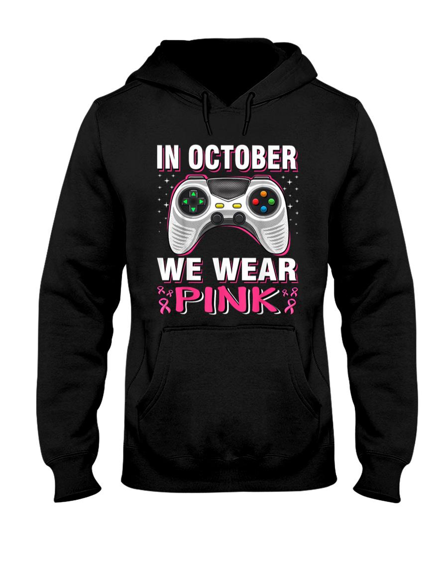 In October We Wear Pink Breast Cancer Gaming Kids Boys Youth T-Shirt
