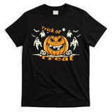 halloween pumpkin with ghosts, bats and text Trick or Treat Oversized T-Shirt